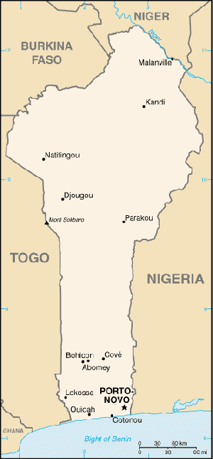 Landkarte Benin neu